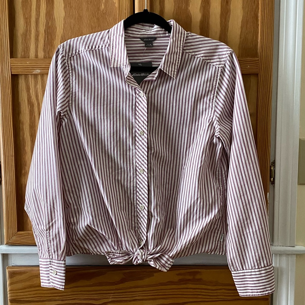 Eddie Bauer, Long Sleeve, Button Down, Tie Front Shirt.